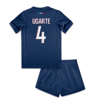 Paris Saint-Germain Manuel Ugarte #4 Hjemmebanesæt Børn 2024-25 Kort ærmer (+ korte bukser)